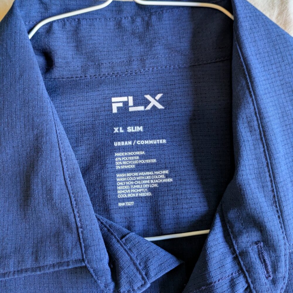 Men's FLX Slim XL Performance Untucked-Fit Button Down Shirt - Picture 5 of 12